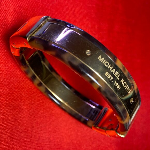 Michael Kors Acrylic/Gold Tone I.D. Hinged Bracelet - Picture 1 of 6